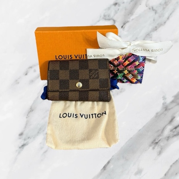Louis Vuitton Authentic Damier Ebene 6 Key Holder with Gift Box and Dust Bag - Picture 1 of 16